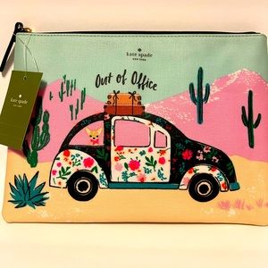 Kate Spade Out of Office New Horizons Multicolored zip pouch clutch